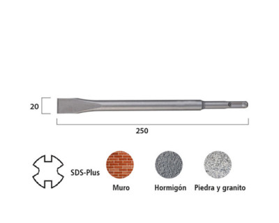 CINCEL PLANO P/MARTILLO SDS PLUS